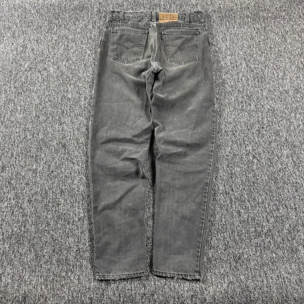 Vintage 90s Made in USA Grunge Levis 550 Relaxed Tapered Jeans Faded Black 32x32